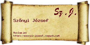Szőnyi József névjegykártya